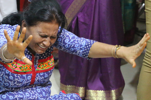 Demon possessed delivered during prayers of Sis Hanna Richard at Night Vigil organised by Grace Ministry in Mangalore.